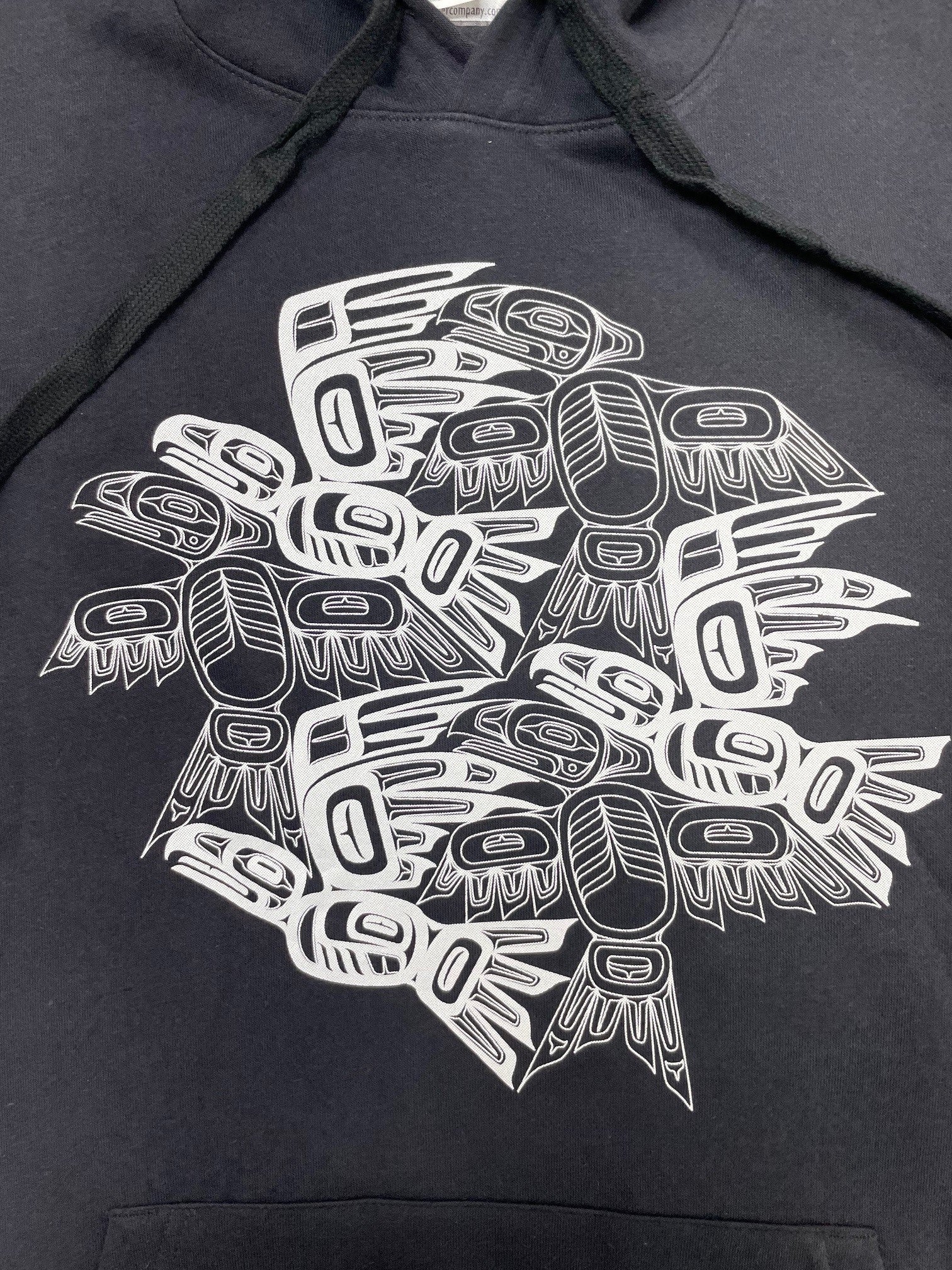 Eagle Raven Tessellation Hoodie - Alternative Eco-Cozy Fleece Pullover - Image 3