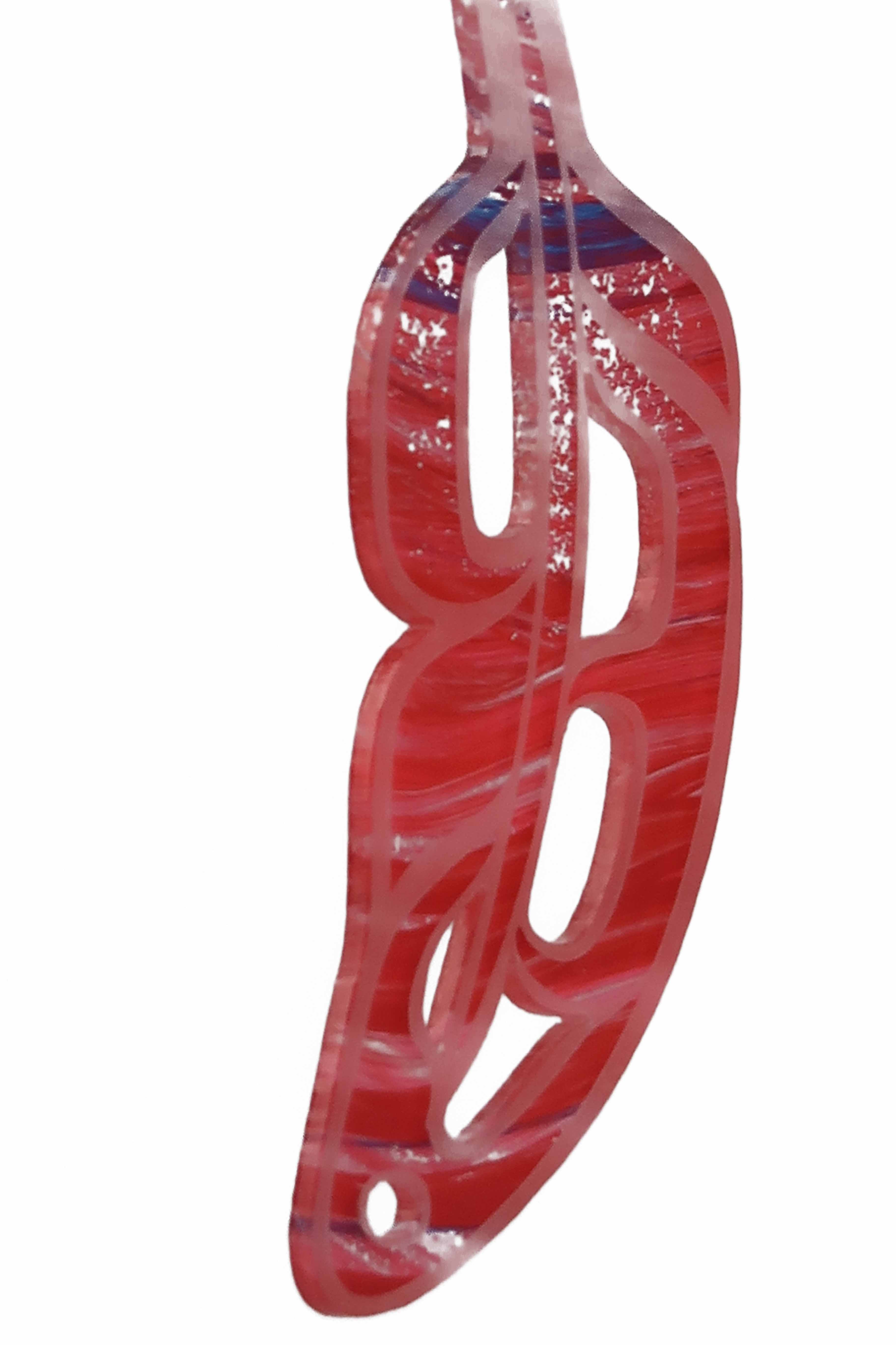 Hand Painted Feathers (Waves Blush N Blue) Earrings (50% Discount) - Image 5