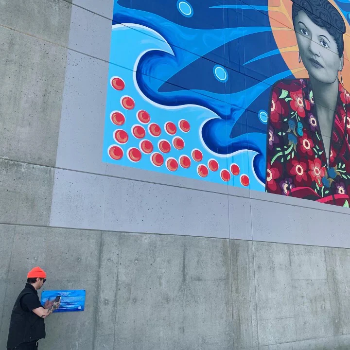 Hand Painted Feathers (Waves Blush N Blue) Earrings (50% Discount) - Image 9