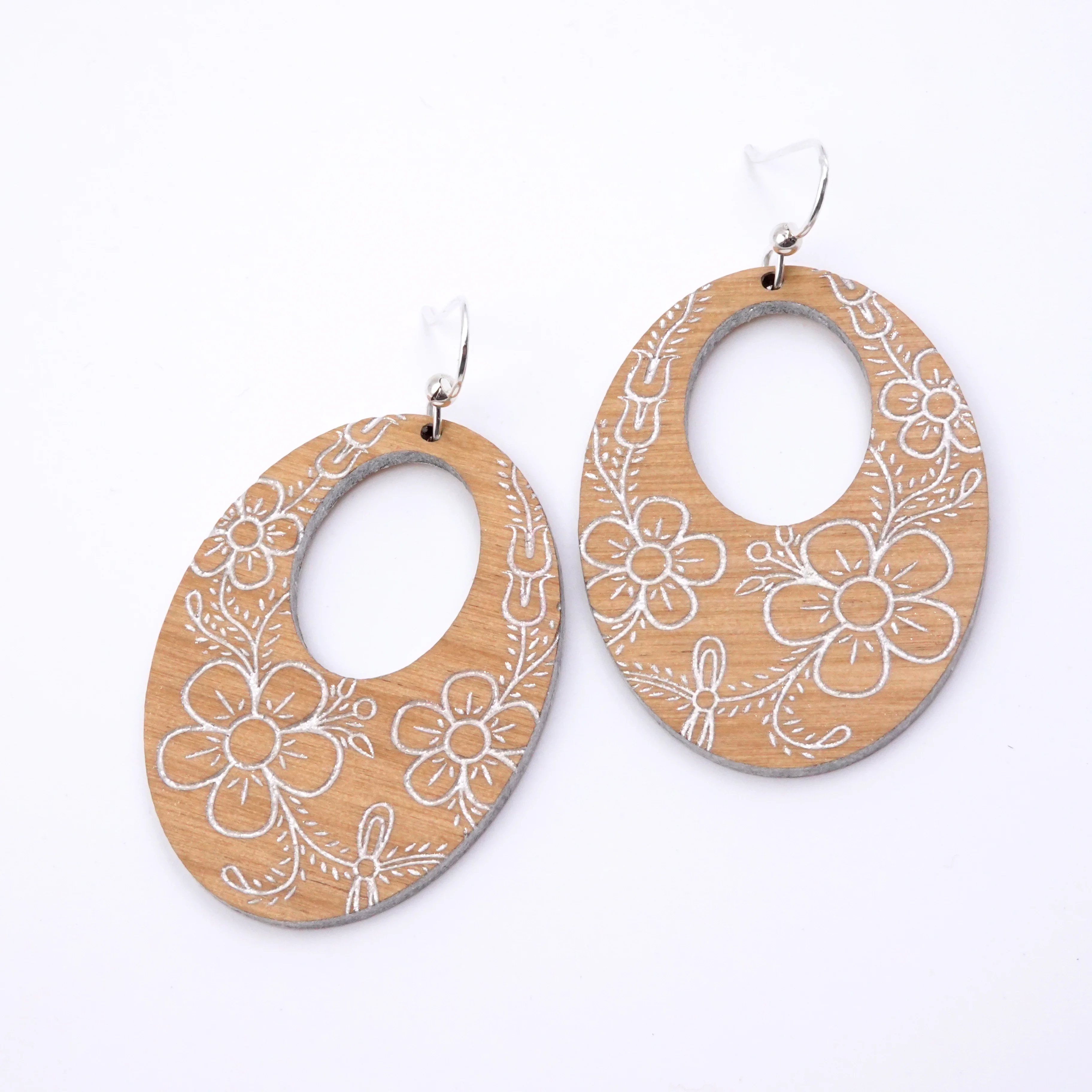 Floral Oval Earrings - Image 6
